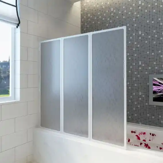 Wybór klientów Kabina prysznicowa ścienna, parawan 3 składane panele 141x132 cm - Hurtownia wielobranżowa Lumarko